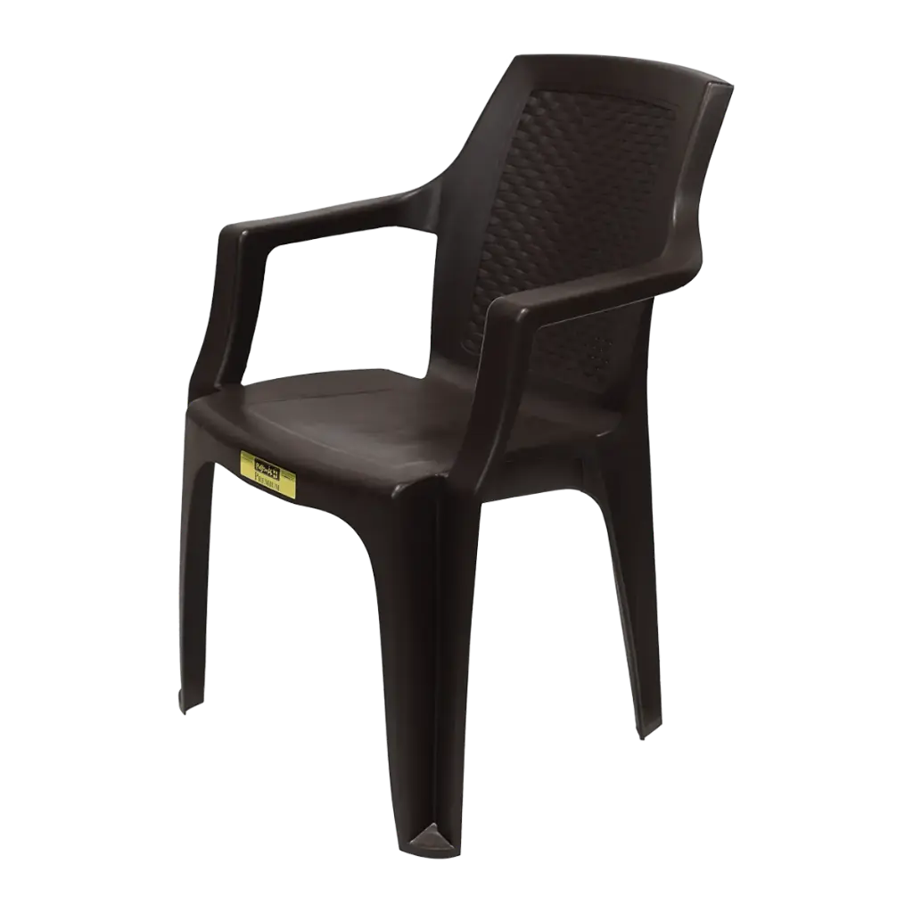 SILLA PLASTICA CON BRAZO PREMIUN MARRON PLASTIMAS